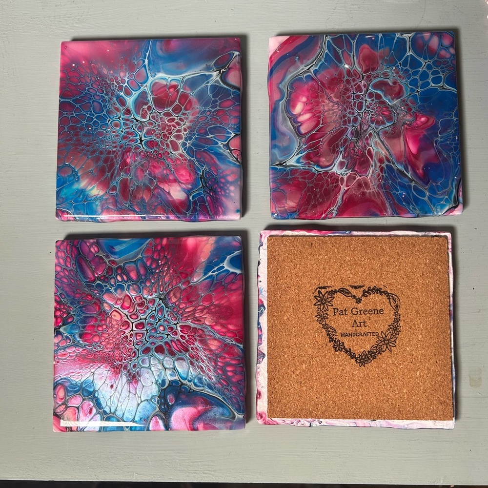 Coasters Set (4) Handmade - Picture 2 of 5
